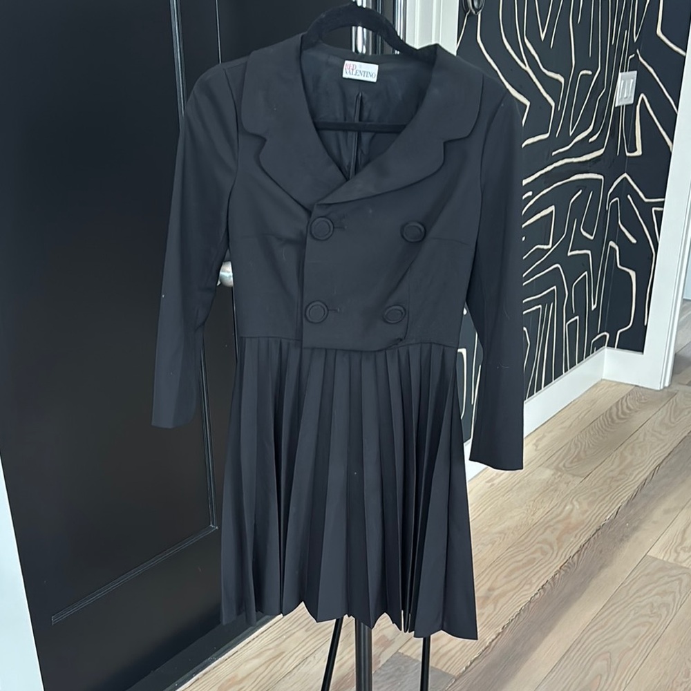 Elegant Black Double-Breasted Dress